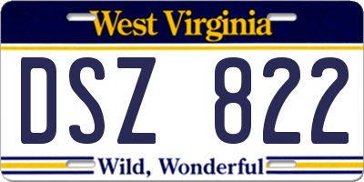 WV license plate DSZ822