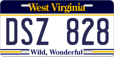 WV license plate DSZ828