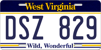 WV license plate DSZ829