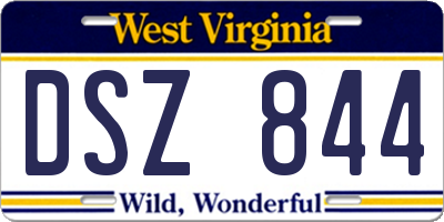 WV license plate DSZ844