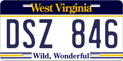 WV license plate DSZ846