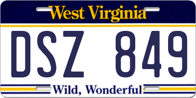 WV license plate DSZ849