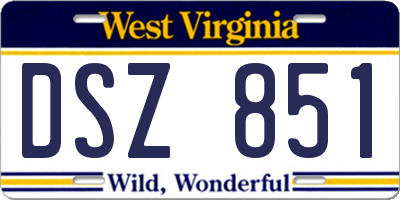 WV license plate DSZ851