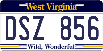 WV license plate DSZ856