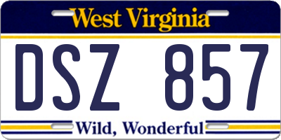 WV license plate DSZ857