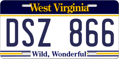 WV license plate DSZ866