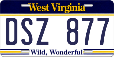 WV license plate DSZ877
