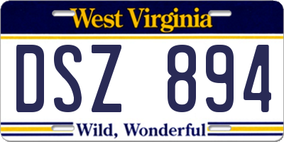 WV license plate DSZ894