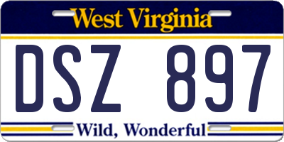 WV license plate DSZ897