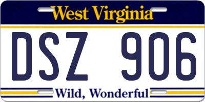 WV license plate DSZ906