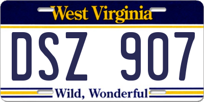 WV license plate DSZ907