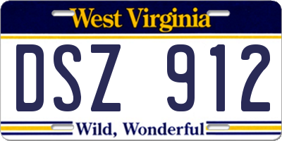 WV license plate DSZ912