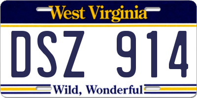 WV license plate DSZ914