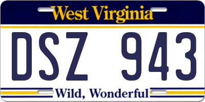 WV license plate DSZ943