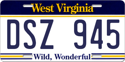 WV license plate DSZ945