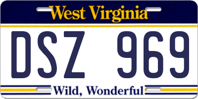 WV license plate DSZ969