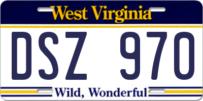 WV license plate DSZ970