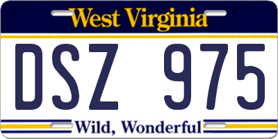 WV license plate DSZ975