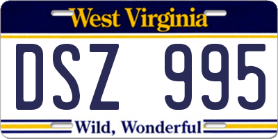 WV license plate DSZ995
