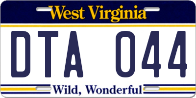 WV license plate DTA044