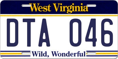 WV license plate DTA046