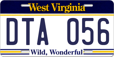 WV license plate DTA056