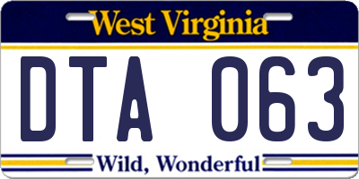 WV license plate DTA063