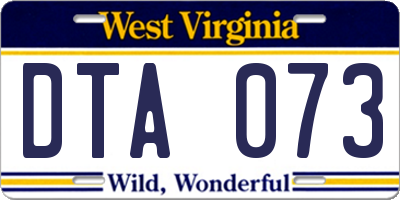 WV license plate DTA073