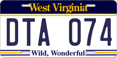WV license plate DTA074