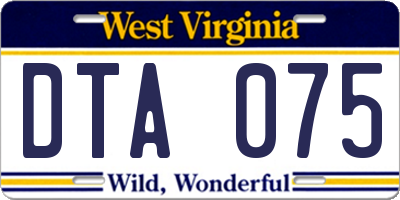 WV license plate DTA075