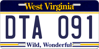 WV license plate DTA091