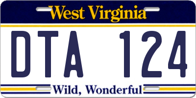 WV license plate DTA124