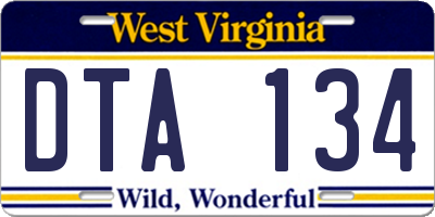 WV license plate DTA134