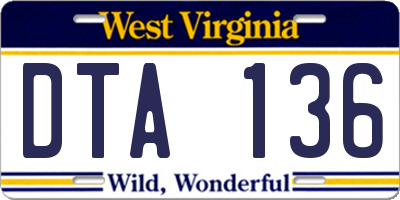WV license plate DTA136
