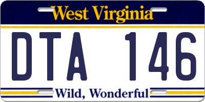 WV license plate DTA146