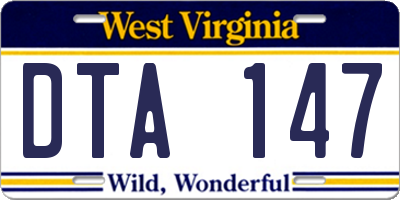 WV license plate DTA147