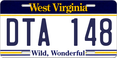 WV license plate DTA148