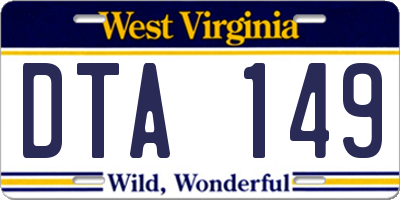 WV license plate DTA149