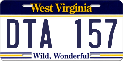 WV license plate DTA157