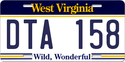 WV license plate DTA158