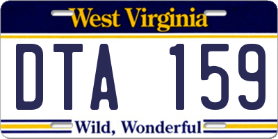 WV license plate DTA159