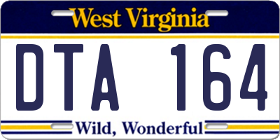 WV license plate DTA164