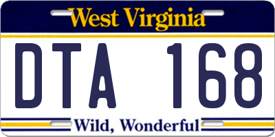 WV license plate DTA168