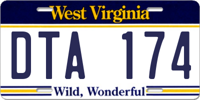 WV license plate DTA174