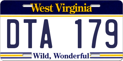 WV license plate DTA179