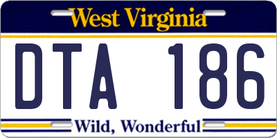 WV license plate DTA186