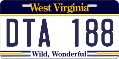 WV license plate DTA188