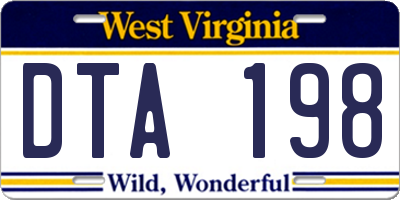 WV license plate DTA198
