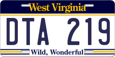 WV license plate DTA219