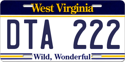 WV license plate DTA222
